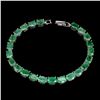 Image 1 : Natural Unheated Oval Zambian Emerald Bracelet