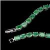 Image 3 : Natural Unheated Oval Zambian Emerald Bracelet