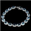Image 1 : Natural Oval 8x6mm Swiss Blue Topaz Bracelet