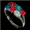 Image 1 : Natural Multi Color Opal Ring