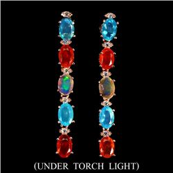 Natural Untreated Multi Color Opal Earrings