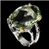 Image 1 : Natural 19x14mm Green Amethyst Ring