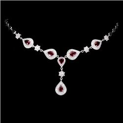 Genuine Stunning Pear Red Ruby 7x5 MM Necklace