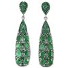 Image 1 : NATURAL GREEN EMERALD PEAR Two Tone Earrings