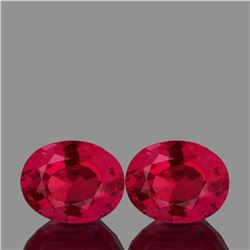 Natural Oval AAA Fire Red Mozambique Ruby Pair