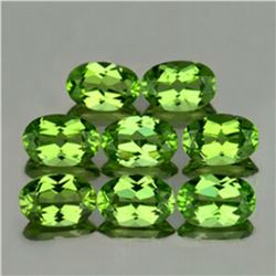 Natural AAA Green Peridot 8 Pcs{Flawless-VVS1}
