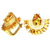 Image 2 : NATURAL 9X7MM ORANGISH YELLOW CITRINE Earrings