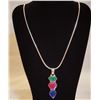 Image 1 : Awesome 8.50 cttw Ruby,Emearald & Sapphire Pendant.