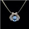 Image 3 : Beautiful 6.12 Ct Swiss Blue Topaz Diamond Pendant