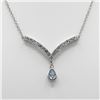 Image 2 : Dazzling 3.20 CT Blue And White Topaz Necklace