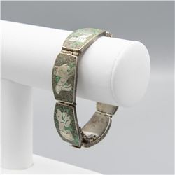 Vintage .925 Silver Turquoise Inlayed Bracelet