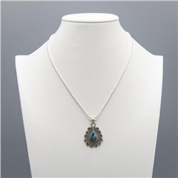 GORGEOUS 3.25 CT NATURAL BLUE TURQUOISE PENDANT