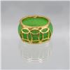 Image 1 : Carved Jade Ring Mounted in 14 kt Gold Overlay