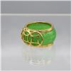 Image 2 : Carved Jade Ring Mounted in 14 kt Gold Overlay