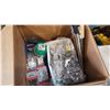 Image 2 : BOX OF HARDWARE, DRILL BITS, SAWS AND MAKITA ELECTRIC DRILL WITH MIXER BIT
