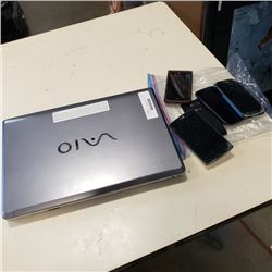 Lot of smart phones untested and Sony vaio laptop