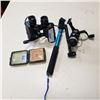 Image 1 : BINOCULARS, JUNGHANS CLOCK, FISHING REEL AND SELFY STICKS