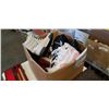 Image 2 : BOX OF SHOES, POOL CUE IN CASE AND REPRODUCTION PURSE