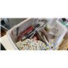 Image 3 : Box and two tote of office supplies and crafts supplies