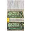Image 2 : 3 MINT CANADIAN 1 DOLLAR BILLS 1967-TYPE I 1867/1967, 1967 TYPE II SERIAL NUMBER, 1973 LAST ISSUE OF