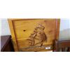 Image 3 : VELVET SHIP PAINTING, CARVED WOOD SHIP AND COWBOY PRINT