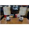 Image 1 : 2 VINTAGE PAINTED GLASS TABLE LAMPS