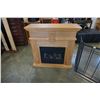 Image 2 : OAK FIREPLACE MANTLE WITH ELECTRIC FIREPLACE