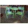 Image 2 : GREEN METAL 3 PIECE PATIO SET
