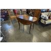 Image 2 : ANTIQUE OAK DROPLEAF DINING TABLE WITH LEAF