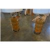Image 2 : PAIR OF ORANGE GLASS AND BRASS TABLE LAMPS