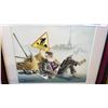 Image 2 : WATERCOLOR ON PAPER ATTENTION TRAVAUX 1961 SIGNED A M D'ARCY