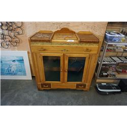 ANTIQUE MAPLE DISPLAY CABINET