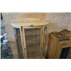 Image 2 : PINE BOWED GLASS DISPLAY CASE APPROX 5 FOOT TALL
