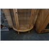 Image 3 : PINE BOWED GLASS DISPLAY CASE APPROX 5 FOOT TALL