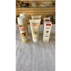 BRAND NEW BURTS BEES - 2 HAND REPAIRS LOTIONS, 2 CLEANSING CREAMS, AND 2 SUPER SHINY CONDITIONERS - 