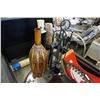 Image 1 : IRON FIREPLACE COMPANION SET AND WICKER BOTTLE DECORATION
