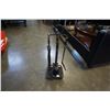 Image 2 : IRON FIREPLACE COMPANION SET AND WICKER BOTTLE DECORATION