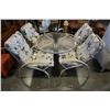 Image 2 : ROUND GLASS TOP PATIO TABLE AND 4 CHAIRS