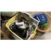 Image 2 : TOTE AND BASKET OF ASSORTED HOUSEHOLD AND DECOR ITEMS