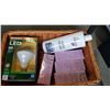 Image 2 : BASKET OF NEW LOTIONS, LED BULB AND IHOME BLUETOOTH ALARM CLOCK