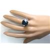 Image 4 : 7.30 CTW Natural London Blue Topaz And Diamond Ring In18K Solid White Gold