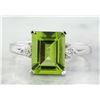 Image 1 : 2.26 CTW Peridot 18K White Gold Diamond Ring