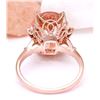 Image 3 : 6.25 CTW Natural Morganite 14K Solid Rose Gold Diamond Ring