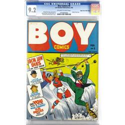 Boy Comics #8 Mile High pedigree (1943) CGC NM- 9.2