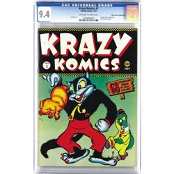 Krazy Komics #1 Mile High pedigree (Timely, 1942) CGC N