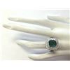 Image 4 : 5.31 CTW Natural Emerald And Diamond Ring In 14K White Gold