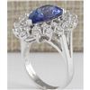 Image 3 : 4.72 CTW Natural Tanzanite And Diamond Ring In 14K White Gold