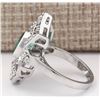Image 2 : 2.50 CTW Natural Emerald And Diamond Ring In 18K White Gold
