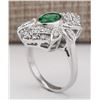 Image 3 : 2.50 CTW Natural Emerald And Diamond Ring In 18K White Gold