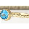Image 2 : 1.00 CTW Natural Blue Topaz Ring In 14k Yellow Gold